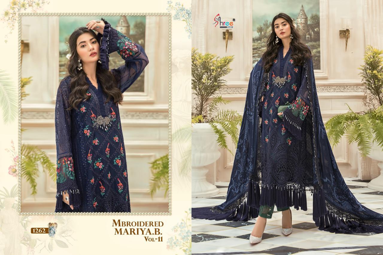 Shree Presents Mbroidered Mariya B Vol 11 Collection Of Embroidered Georgette Pakistani Suits