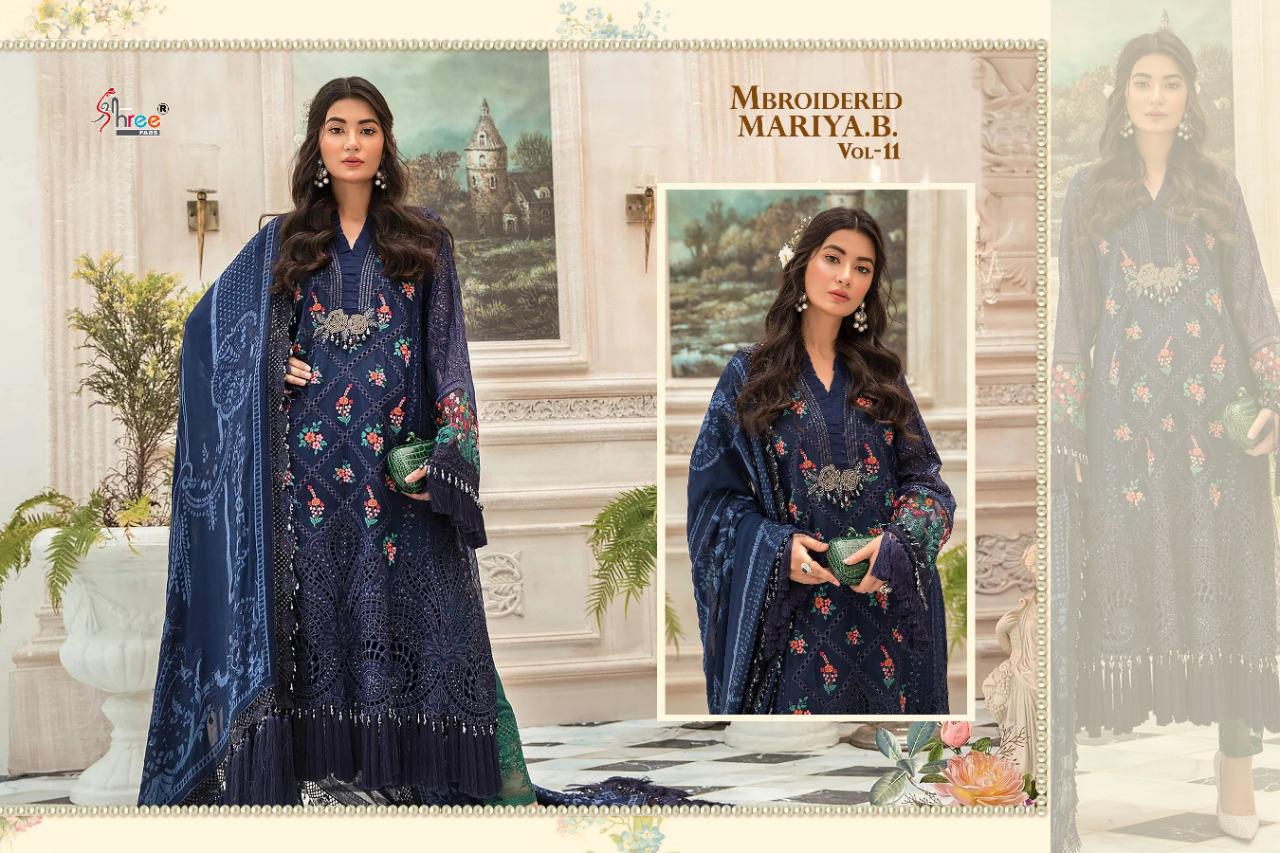 Shree Presents Mbroidered Mariya B Vol 11 Collection Of Embroidered Georgette Pakistani Suits
