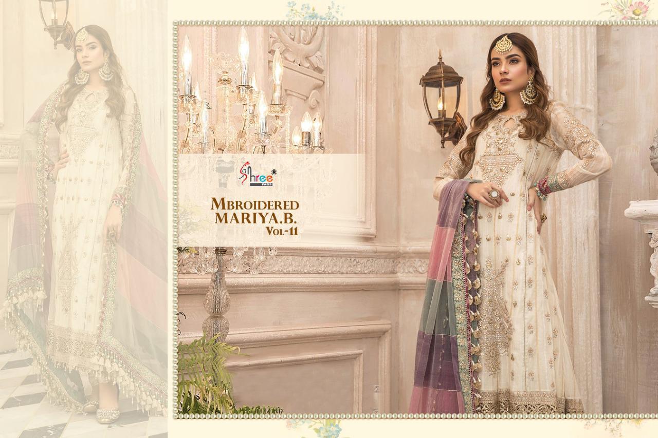 Shree Presents Mbroidered Mariya B Vol 11 Collection Of Embroidered Georgette Pakistani Suits