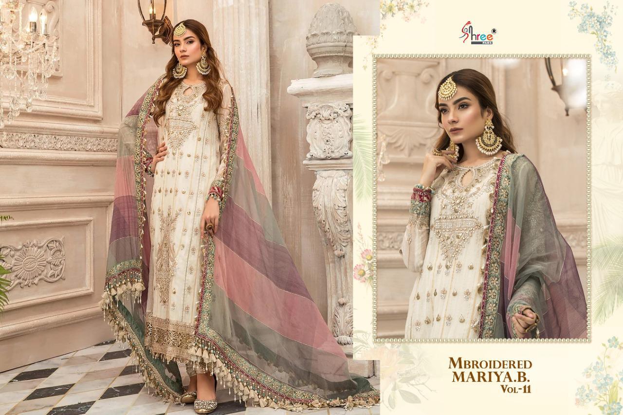 Shree Presents Mbroidered Mariya B Vol 11 Collection Of Embroidered Georgette Pakistani Suits