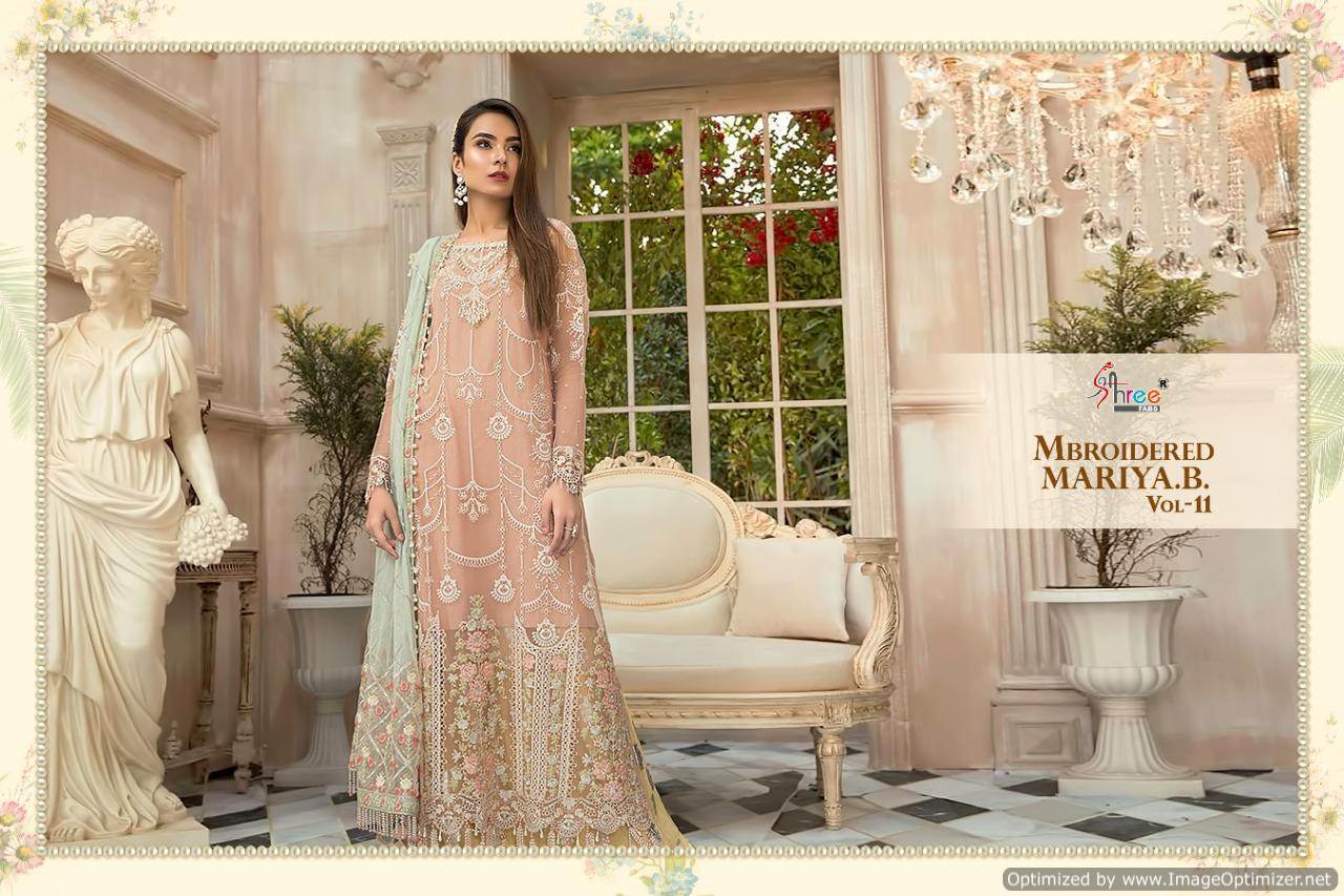 Shree Presents Mbroidered Mariya B Vol 11 Collection Of Embroidered Georgette Pakistani Suits