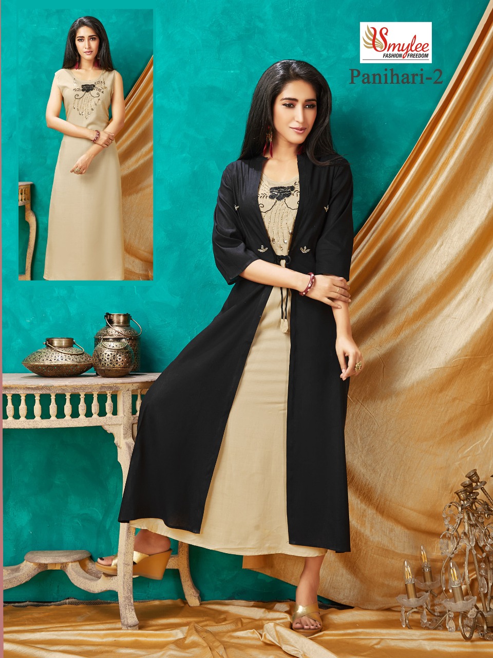 Smylee Presents Panihari Vol 2 Collection Of Slub Rayon 2pcs Handwork Kurtis