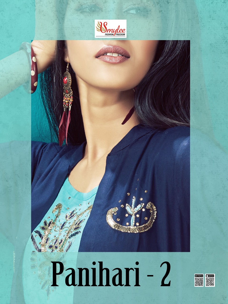 Smylee Presents Panihari Vol 2 Collection Of Slub Rayon 2pcs Handwork Kurtis