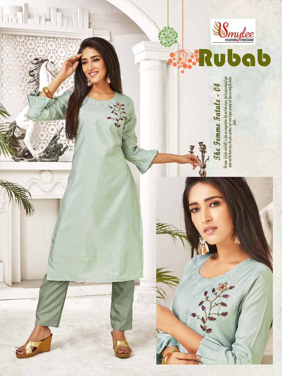 Smylee Presents Rubab Collection Of Designer Kurti With Pant