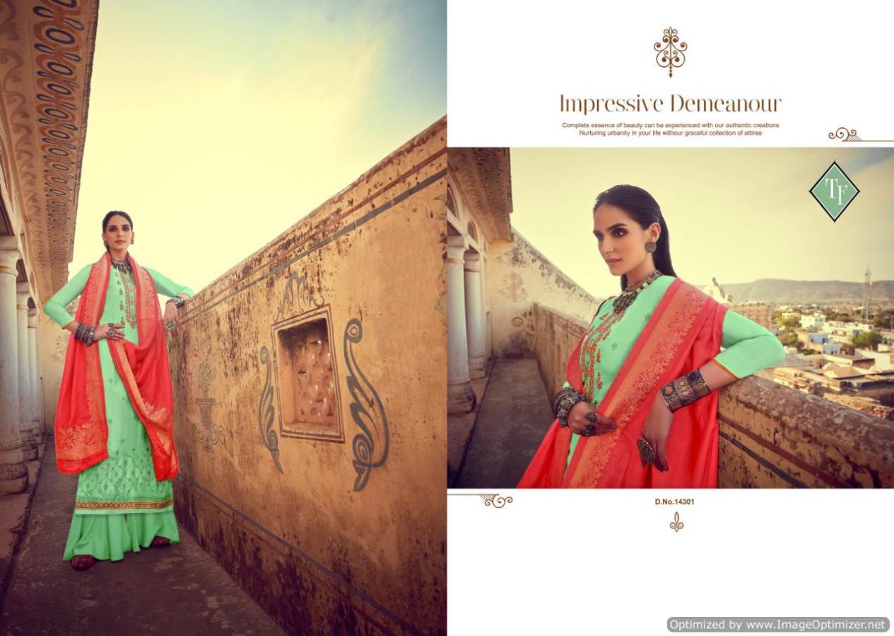 Tanishk Presents Kriza Collection Of Embroidered Jam Satin Silk Salwar Suit