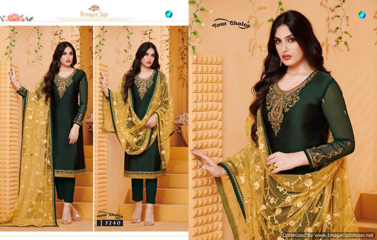 Yc Presents Gulzar 2 Collection Of Satin Georgette Designer Salwar Suit