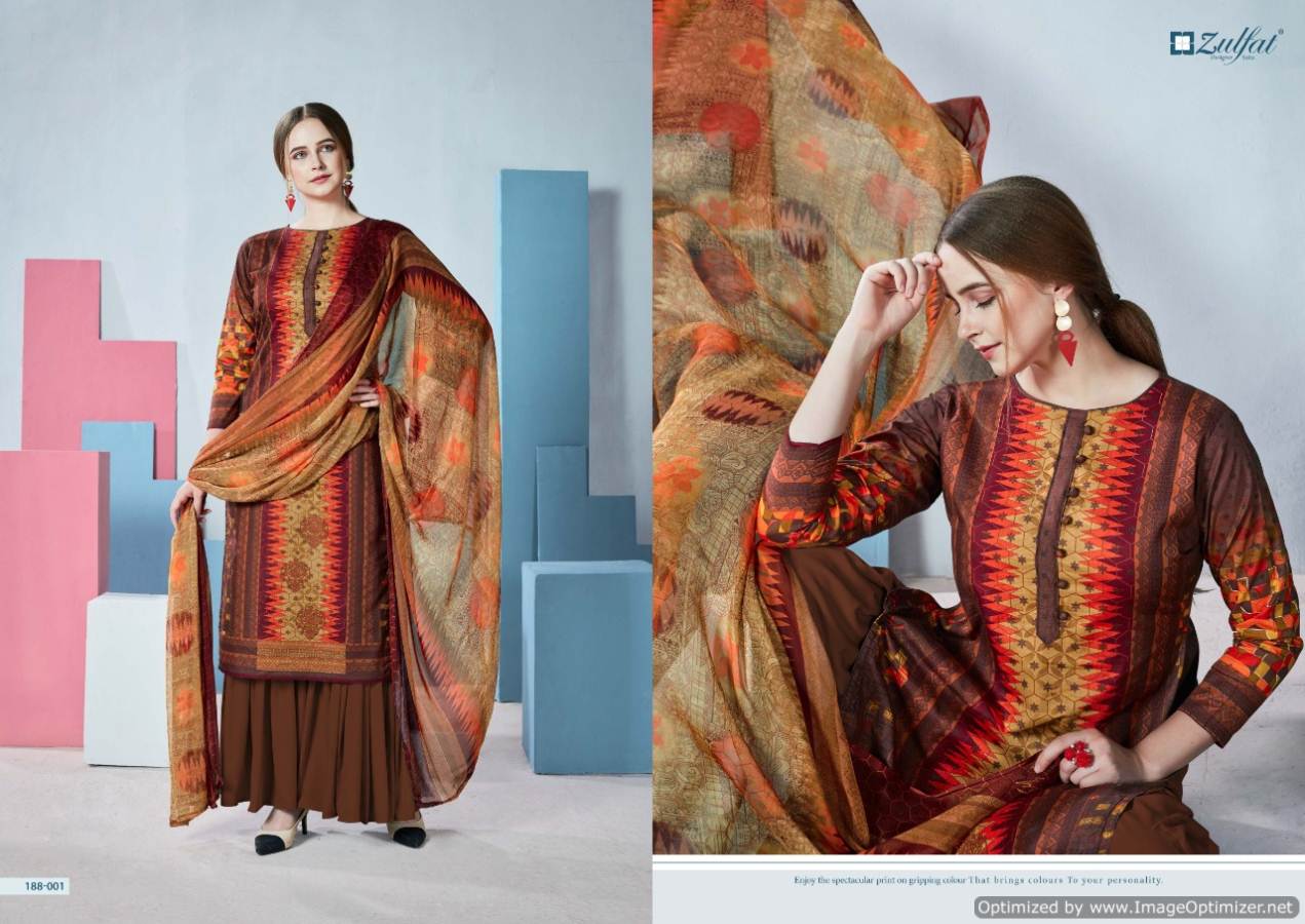 Zulfat Presents Florence Collection Of Pure Cotton Digital Printed Casual Wear Dress Materials