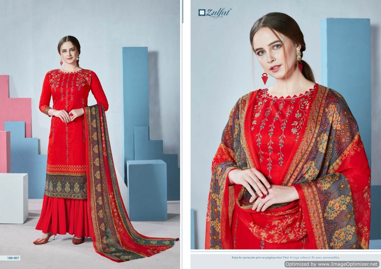 Zulfat Presents Florence Collection Of Pure Cotton Digital Printed Casual Wear Dress Materials