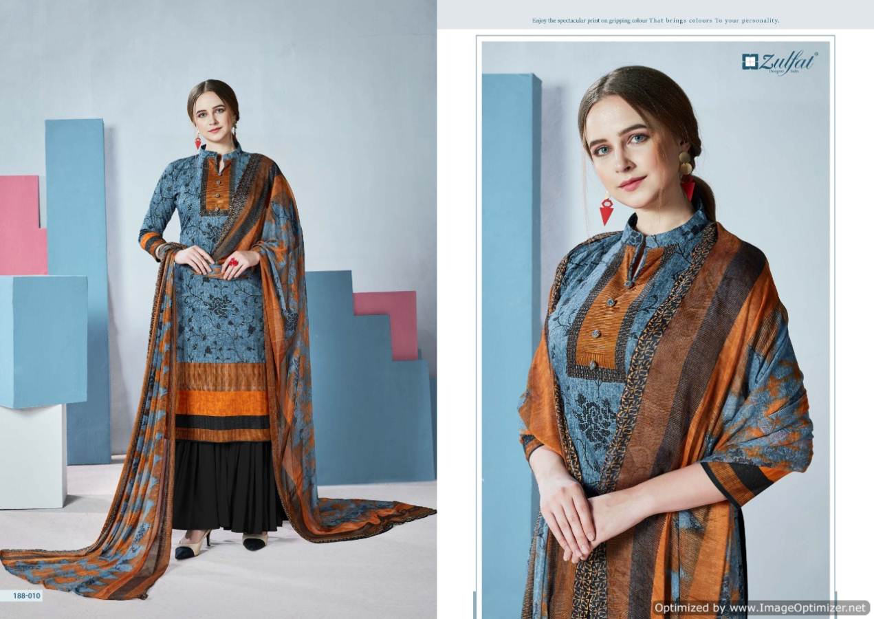 Zulfat Presents Florence Collection Of Pure Cotton Digital Printed Casual Wear Dress Materials