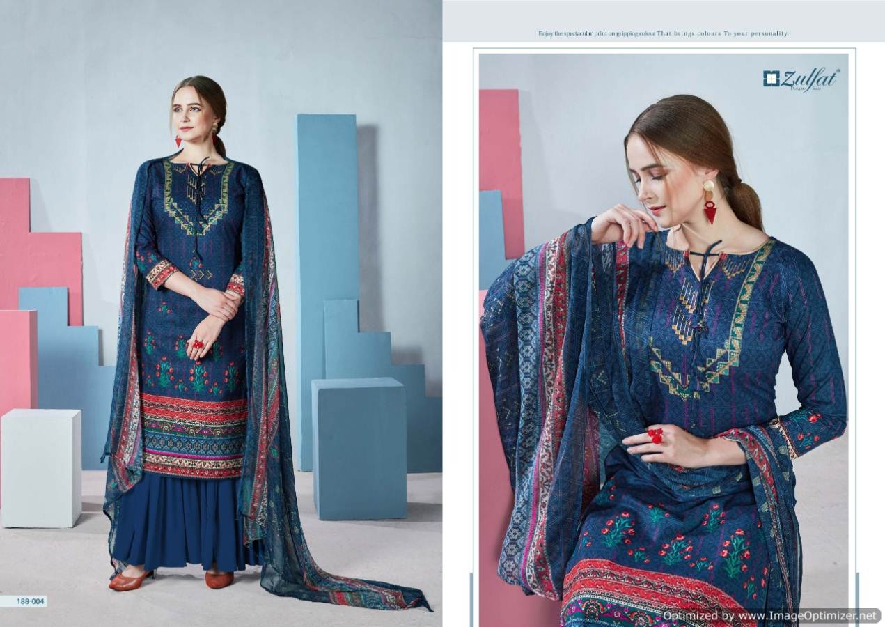 Zulfat Presents Florence Collection Of Pure Cotton Digital Printed Casual Wear Dress Materials
