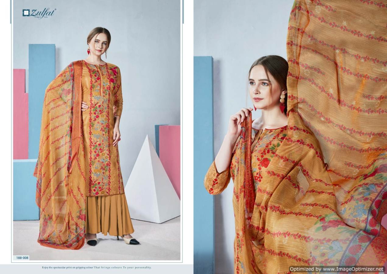 Zulfat Presents Florence Collection Of Pure Cotton Digital Printed Casual Wear Dress Materials