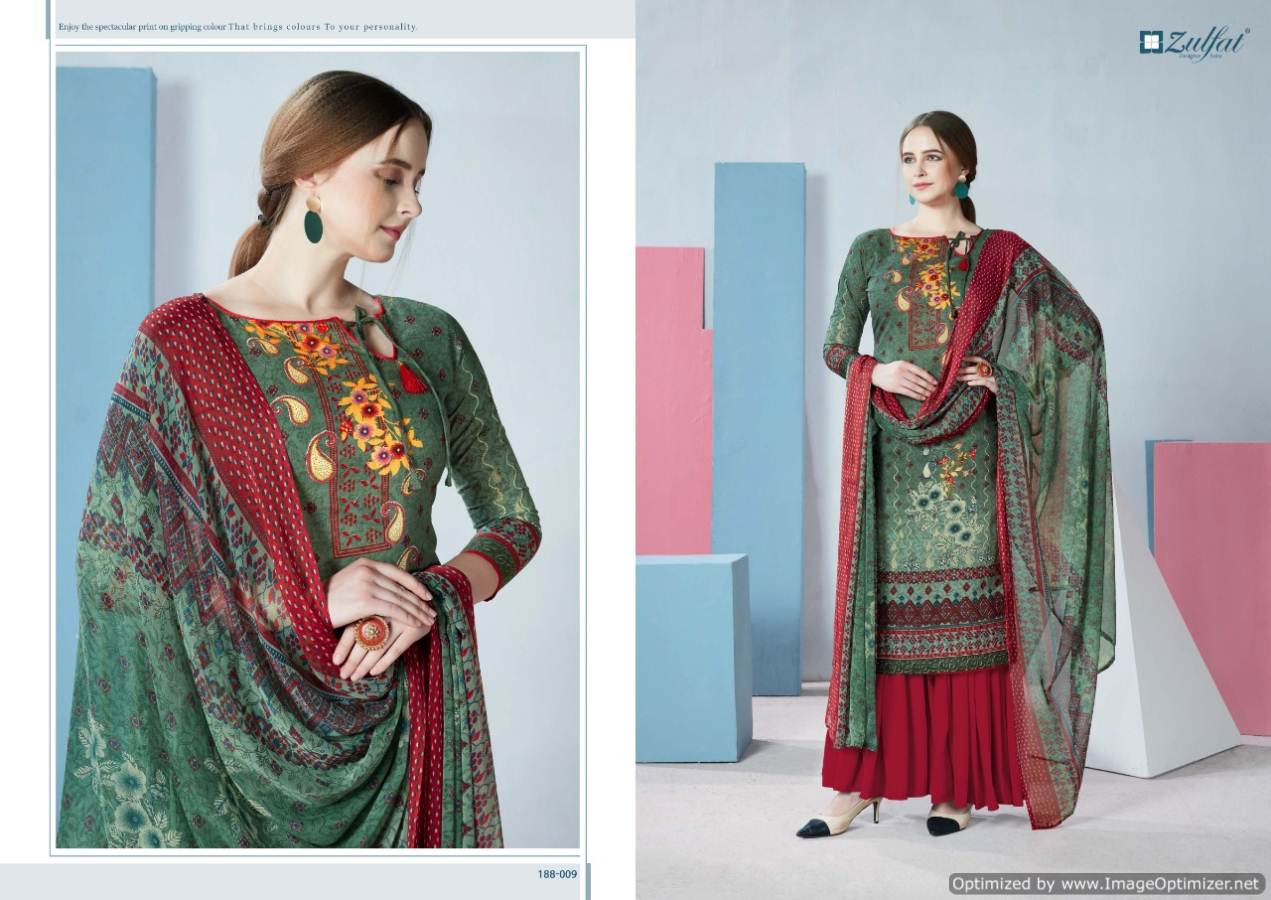 Zulfat Presents Florence Collection Of Pure Cotton Digital Printed Casual Wear Dress Materials