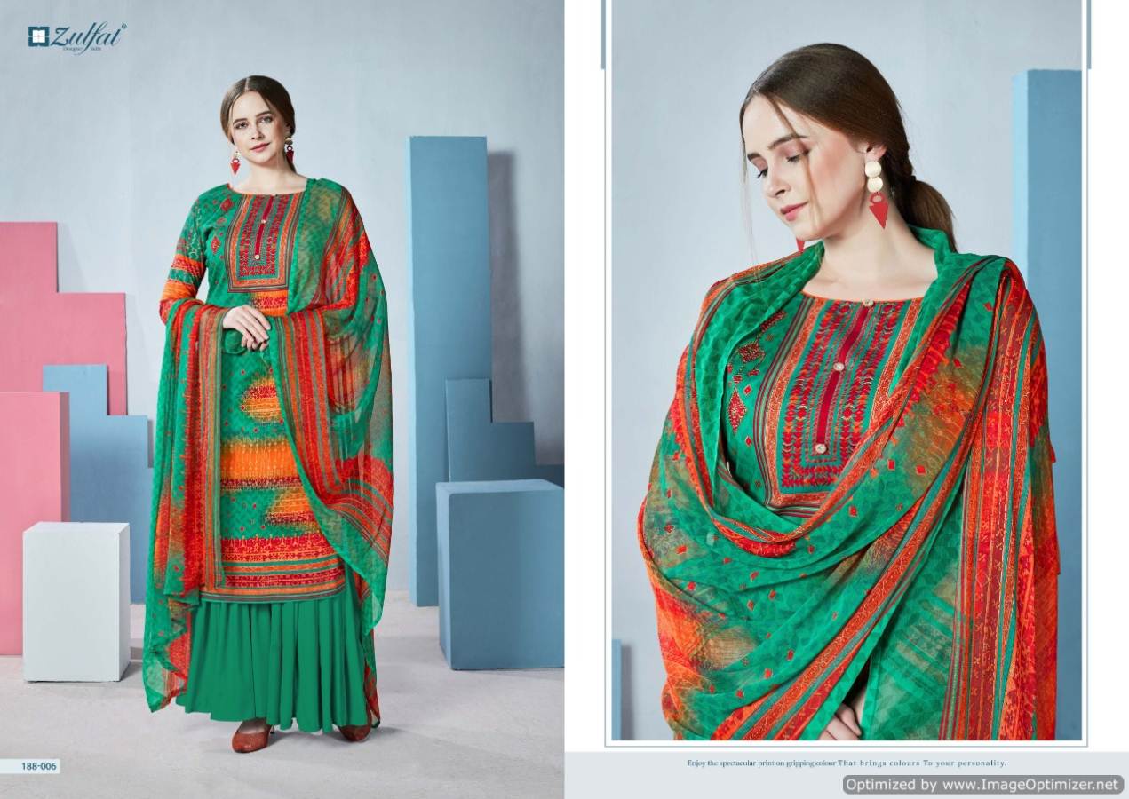 Zulfat Presents Florence Collection Of Pure Cotton Digital Printed Casual Wear Dress Materials
