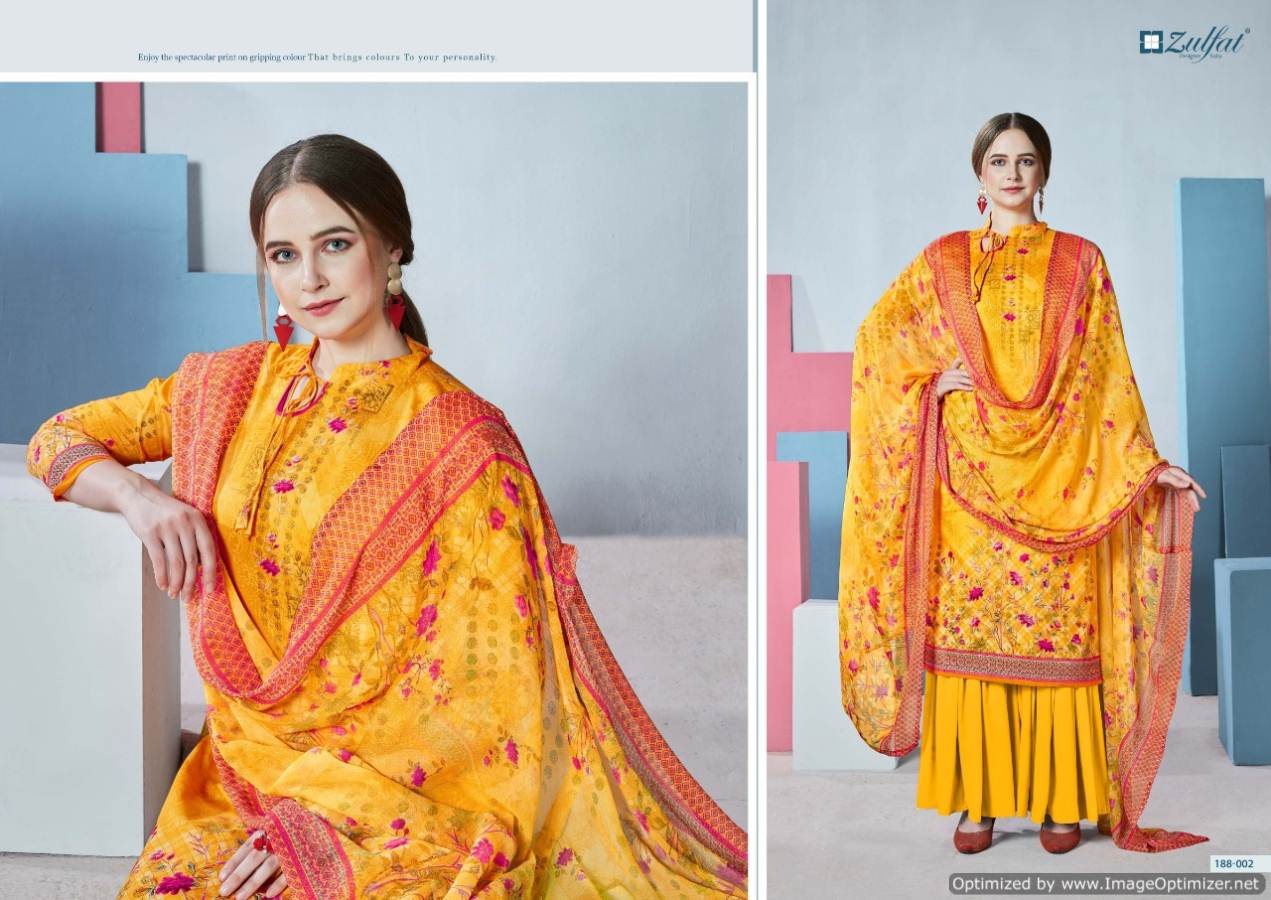 Zulfat Presents Florence Collection Of Pure Cotton Digital Printed Casual Wear Dress Materials