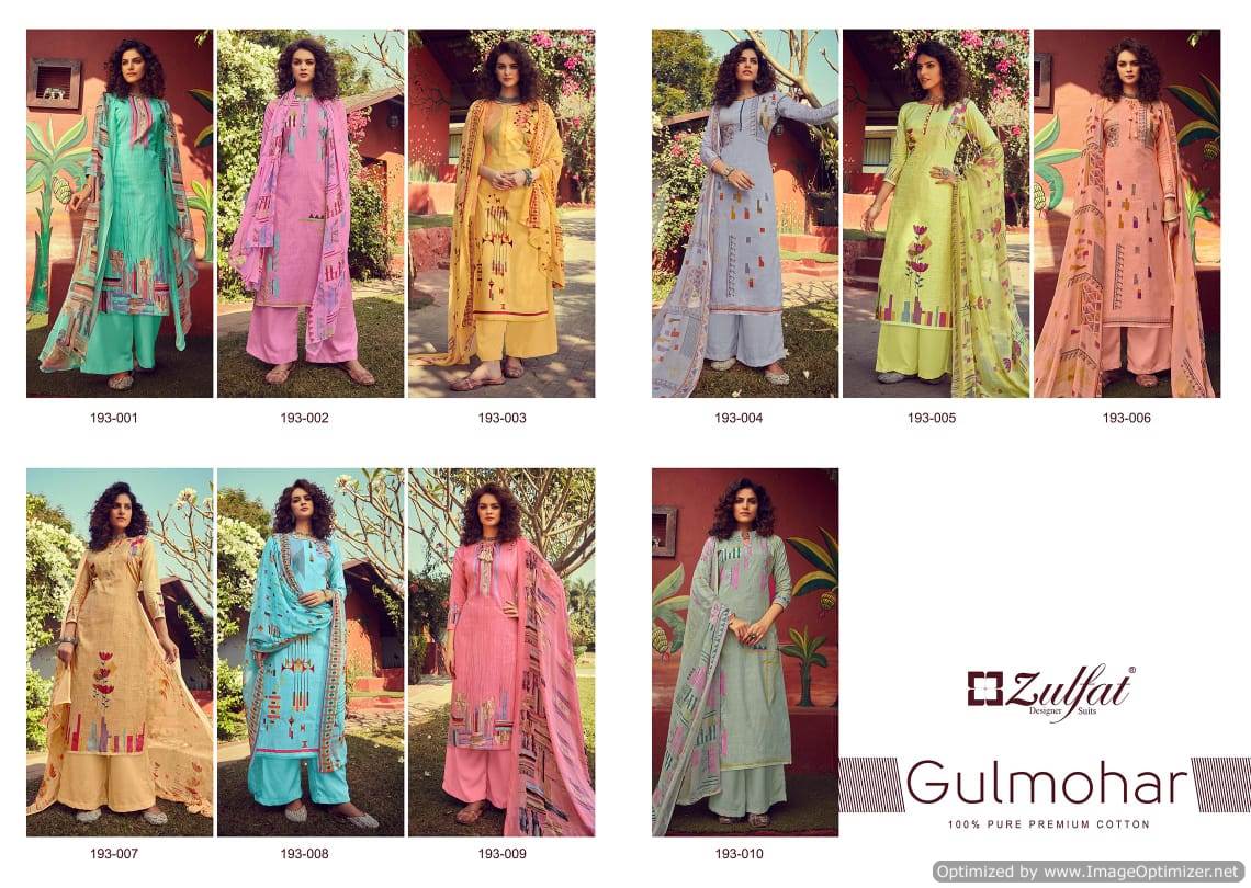 Zulfat Presents Gulmohar 3 Collection Of Pure Cotton Digital Printed Designer Dress Materials