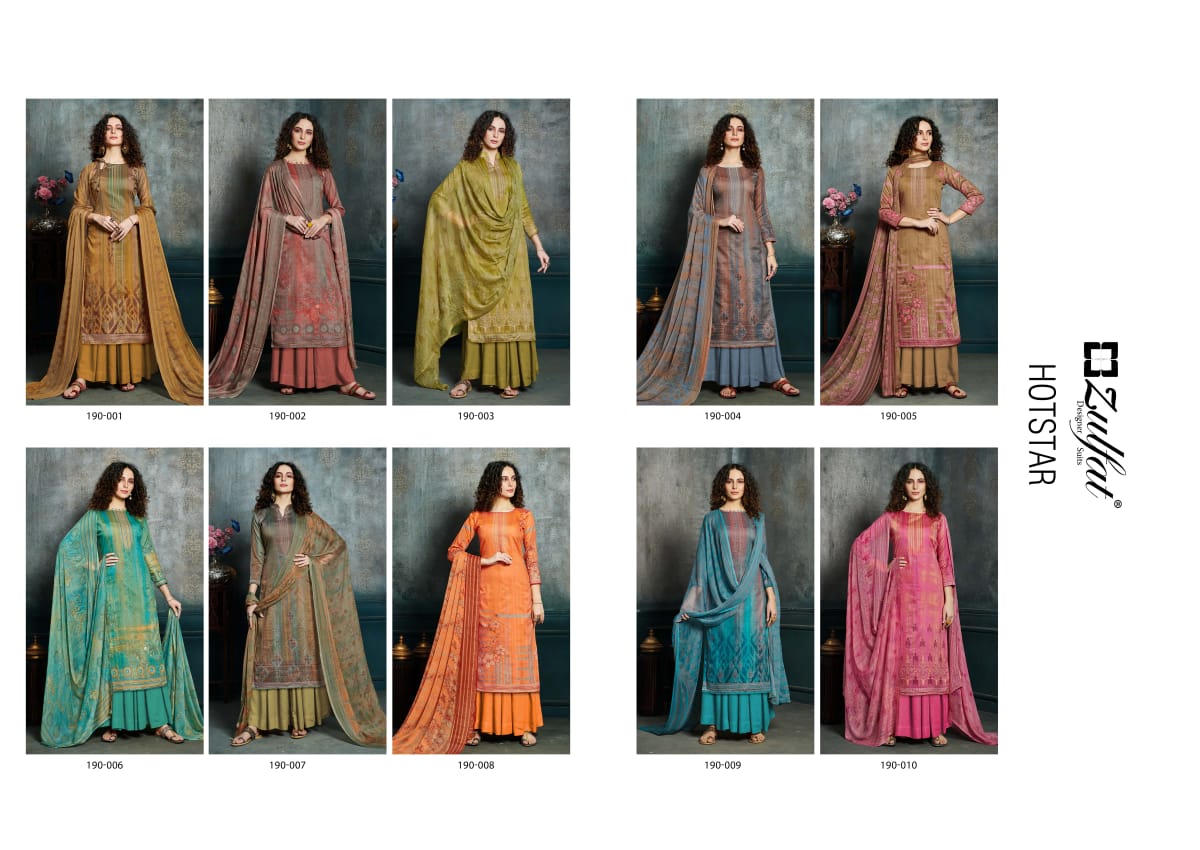 Zulfat Presents Hotstar Summer Collection 4 Printed Pure Jam Cotton Dress Materials