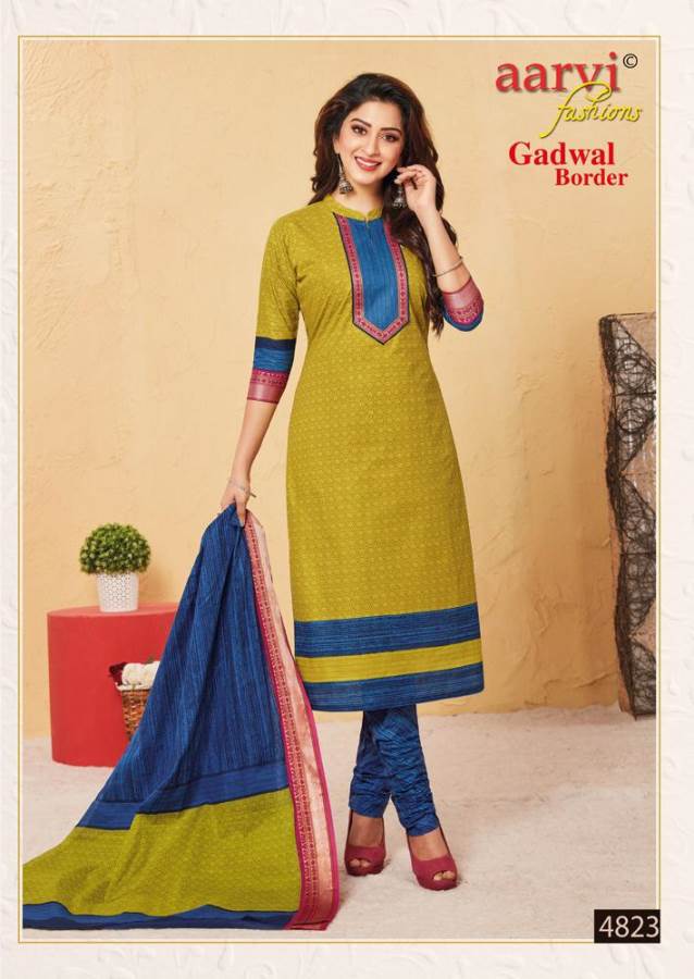Aarvi Presents Gadwal Border 6 Collection Of Cambric Cotton Classy Printed Dress Materials