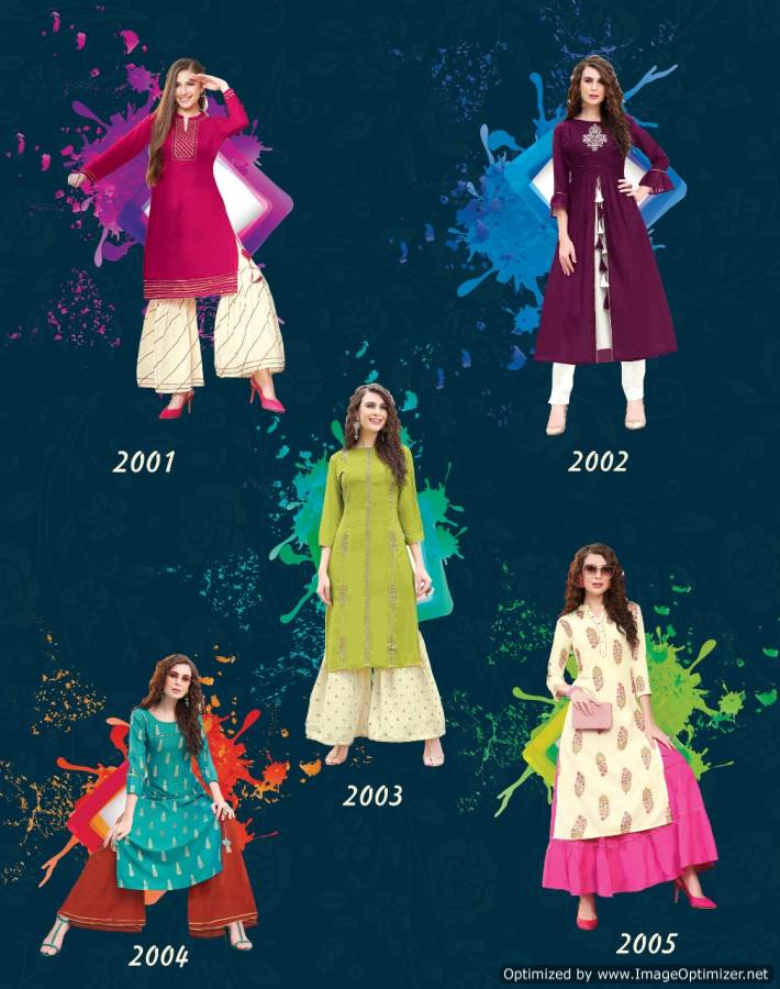 Diya Presents Fashion Angel 2 Collection Of Modern Kurti With Bottom