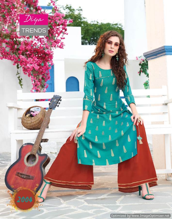 Diya Presents Fashion Angel 2 Collection Of Modern Kurti With Bottom