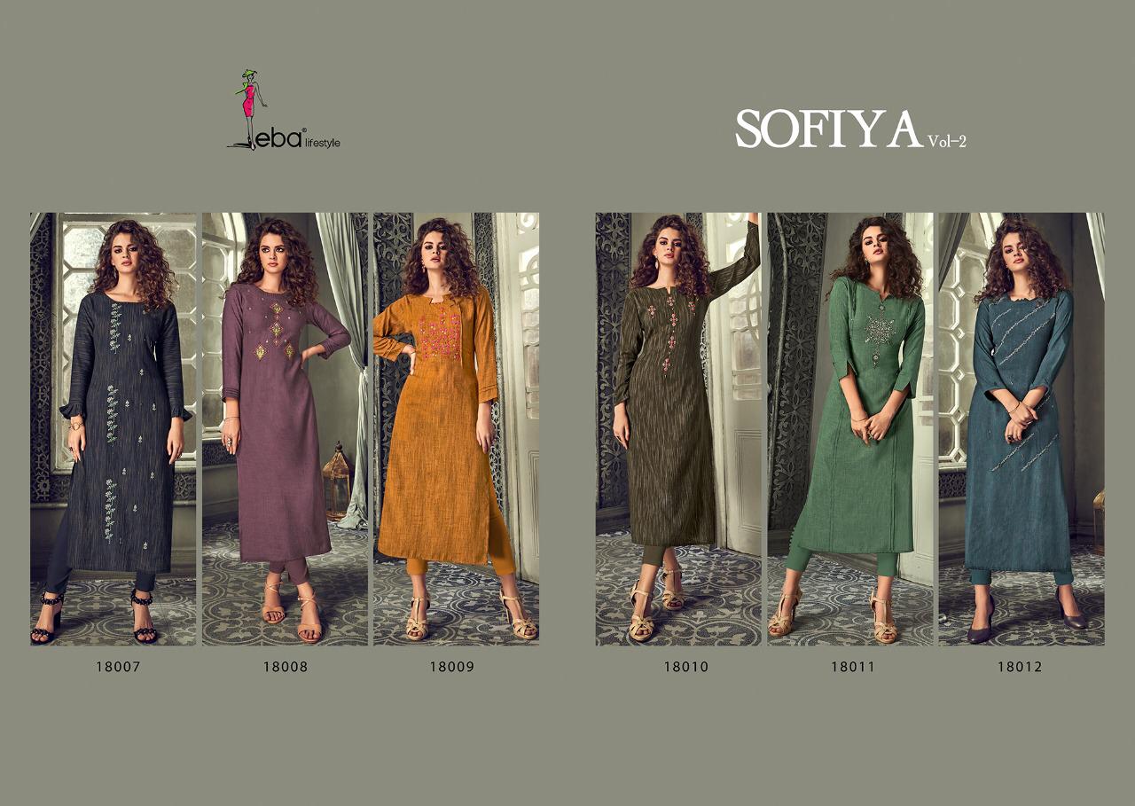 Eba Life Style Presents Sofiya 2 Collection Of Straight-cut Long Designer Kurtis