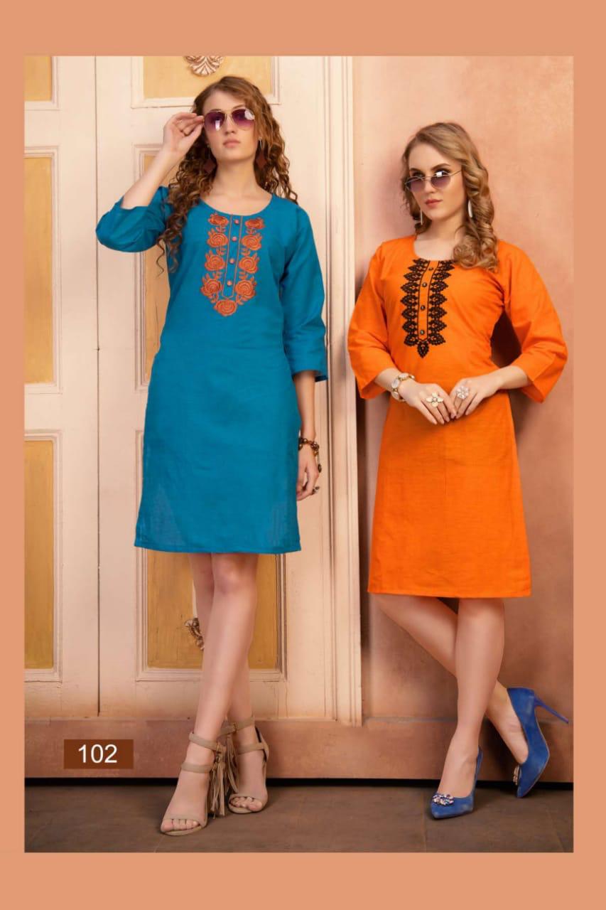 Ft Presents Sairaa Collection Of South Cotton Casual Wear Short Kurtis