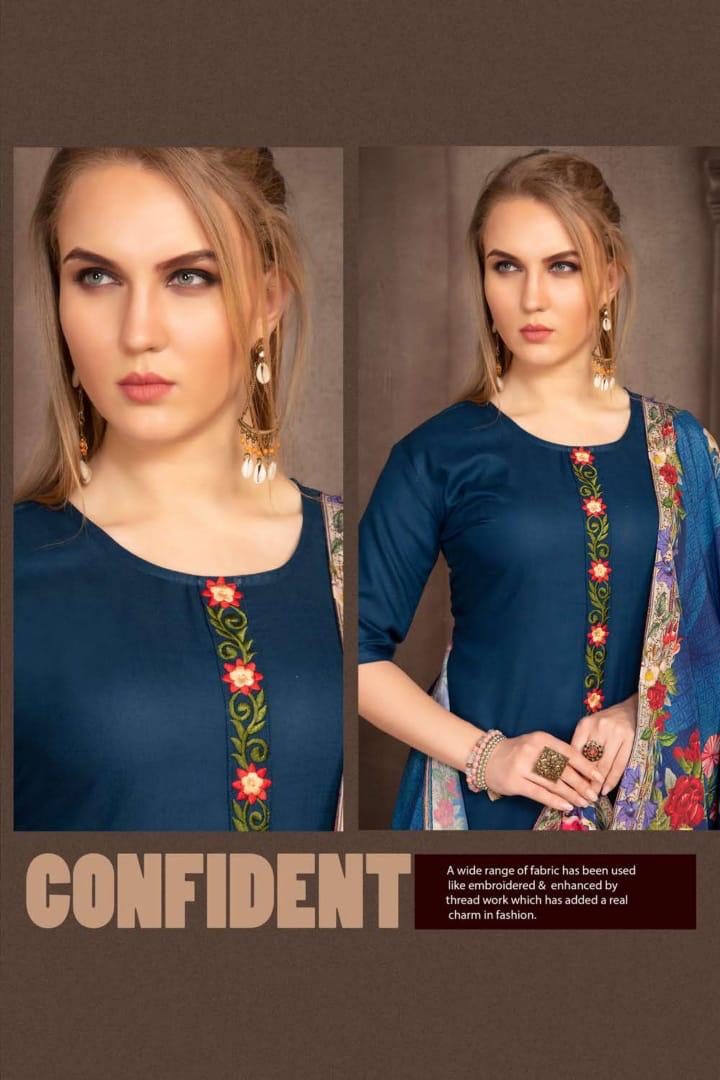 Ft Presents Springg Collection Of Heavy Rayon Slub Kurti With Dupatta