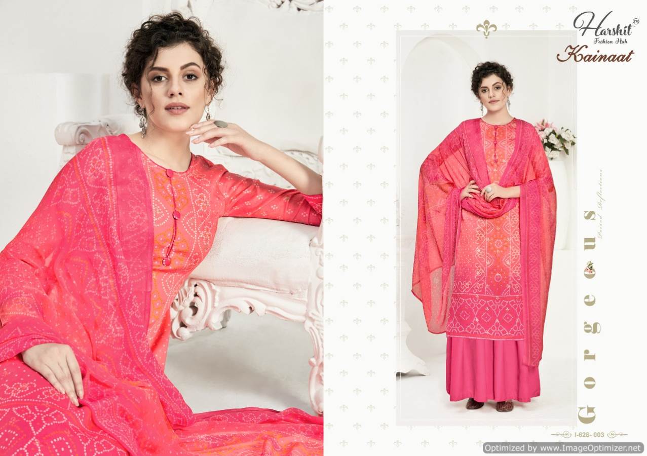 Harshit Presents Kainaat Collection Of Jam Cotton Bandhni Digital Printed Dress Materials