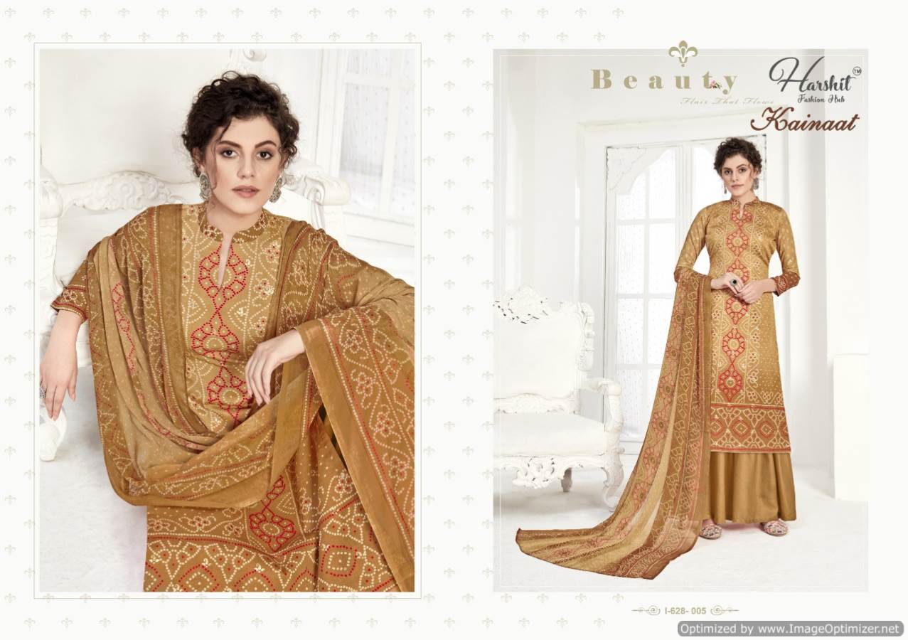 Harshit Presents Kainaat Collection Of Jam Cotton Bandhni Digital Printed Dress Materials