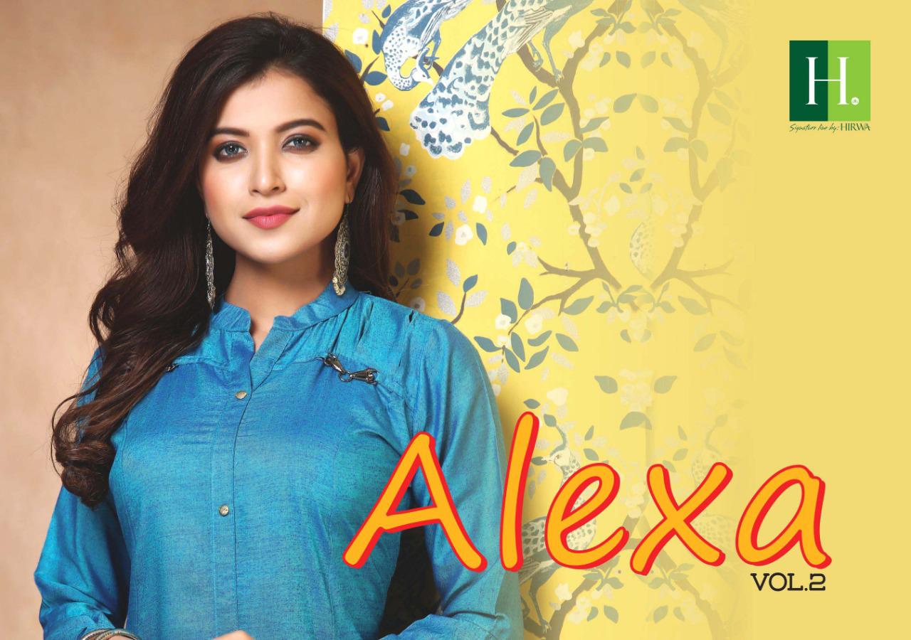 Hirwa Presents Alexa 2 Collection Of Raw Silk Front Button Slit Mandarin Collar Kurtis