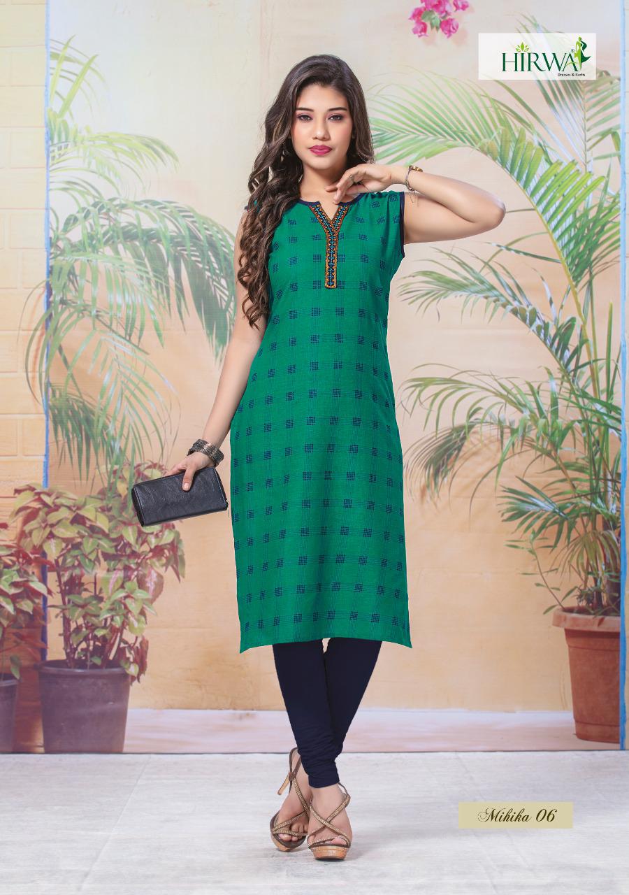Hirwa Presents Mihika Collection Of Cotton Slub Printed Casual Wear Kurtis