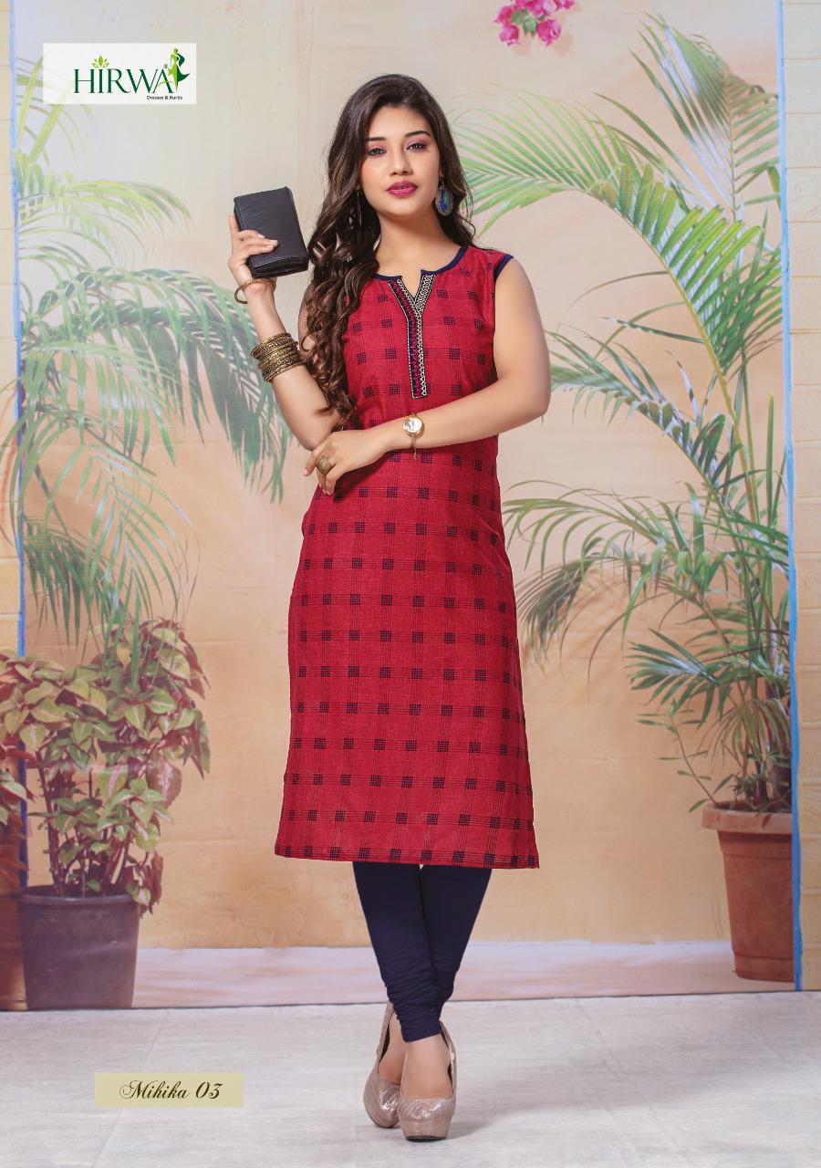 Hirwa Presents Mihika Collection Of Cotton Slub Printed Casual Wear Kurtis