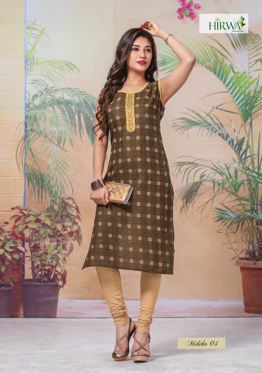Hirwa Presents Mihika Collection Of Cotton Slub Printed Casual Wear Kurtis