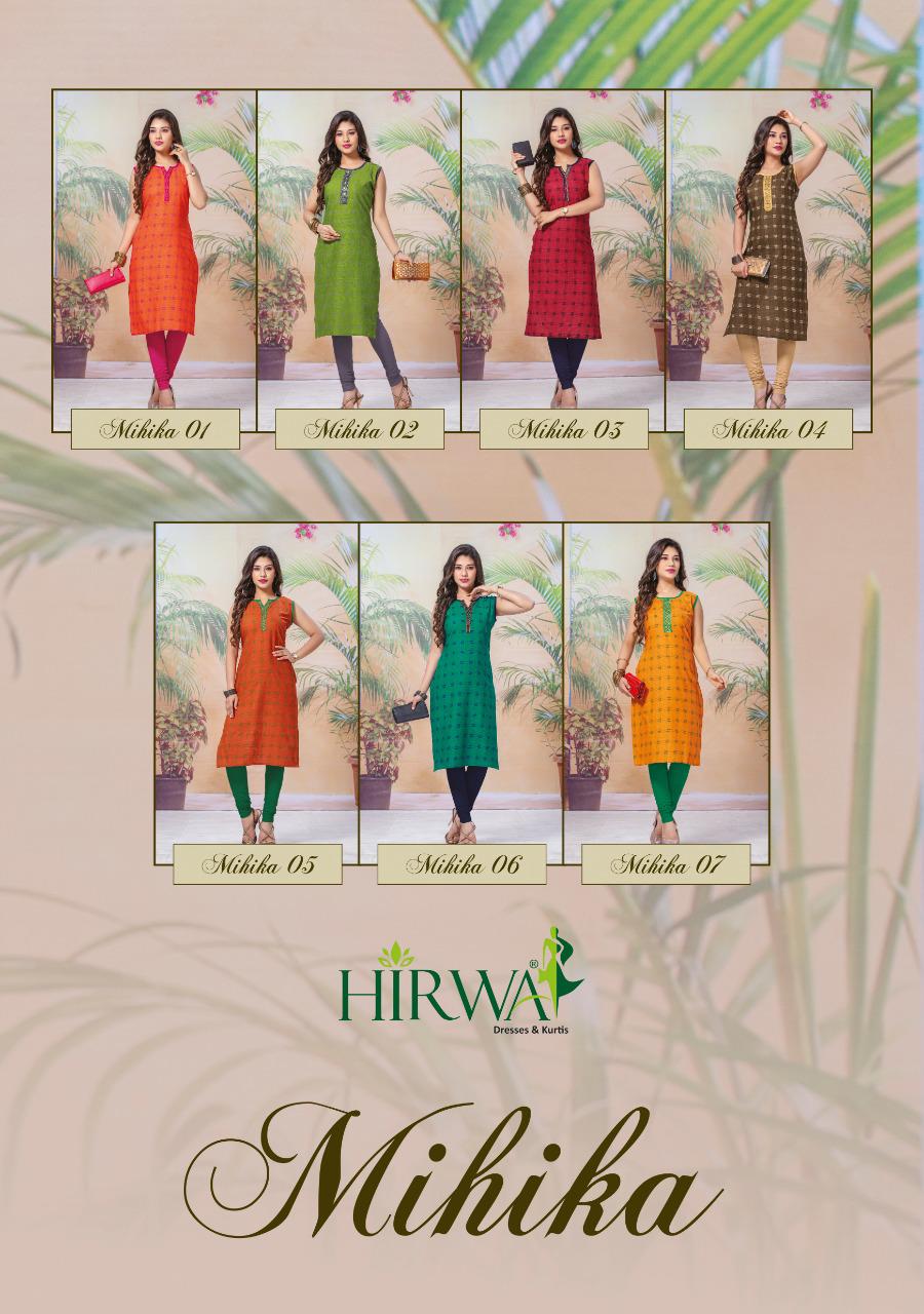 Hirwa Presents Mihika Collection Of Cotton Slub Printed Casual Wear Kurtis