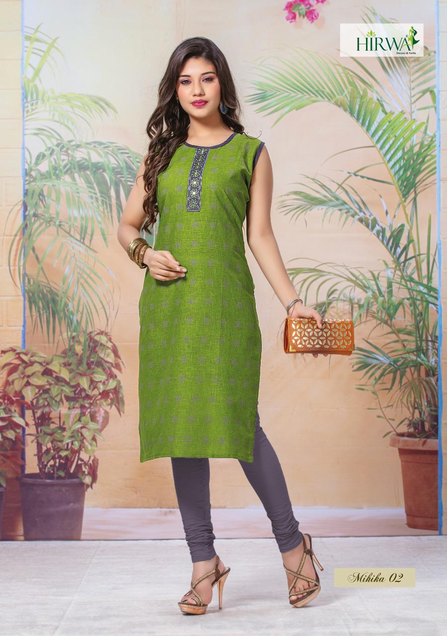 Hirwa Presents Mihika Collection Of Cotton Slub Printed Casual Wear Kurtis