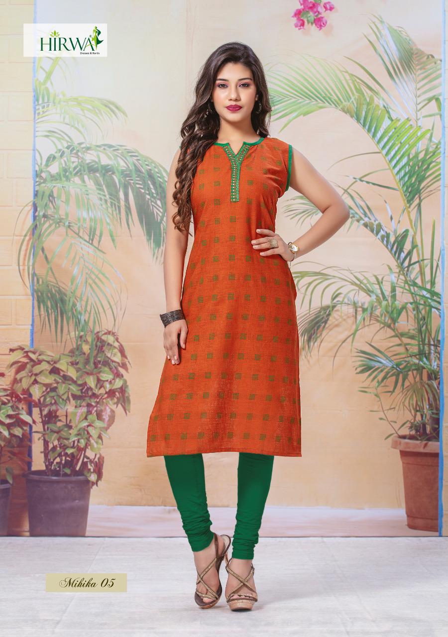 Hirwa Presents Mihika Collection Of Cotton Slub Printed Casual Wear Kurtis