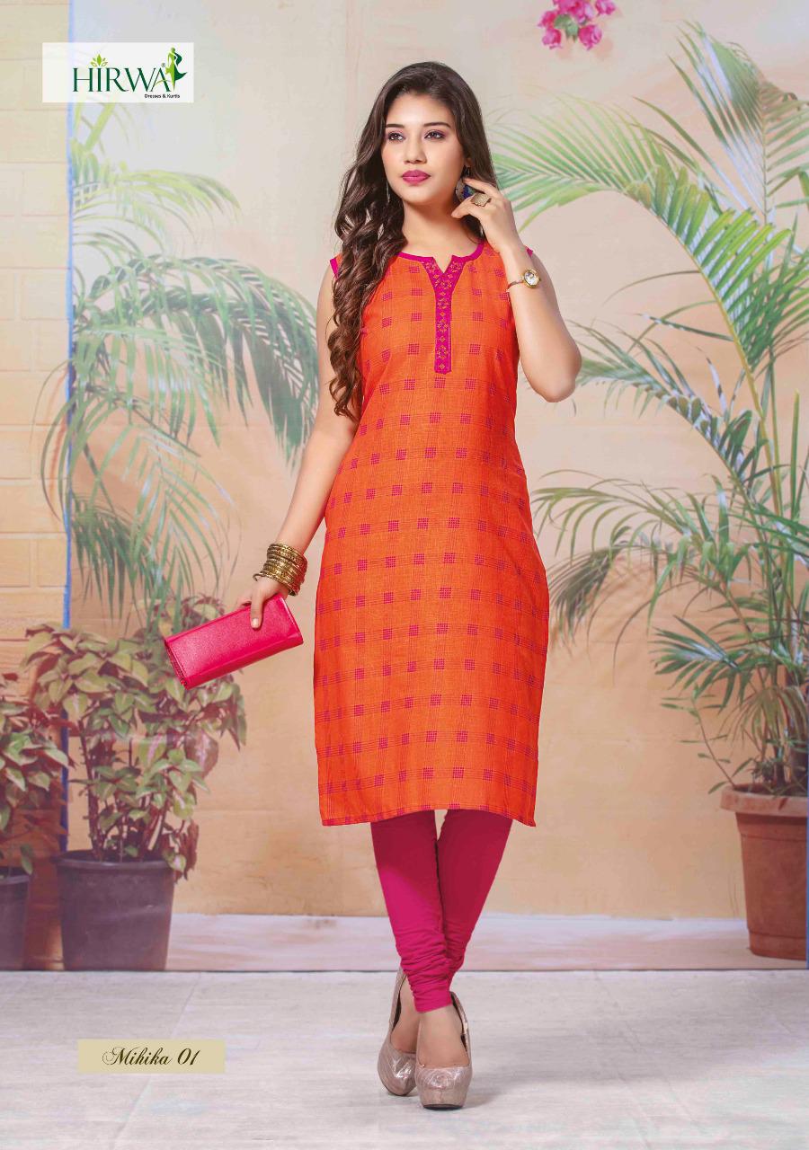 Hirwa Presents Mihika Collection Of Cotton Slub Printed Casual Wear Kurtis