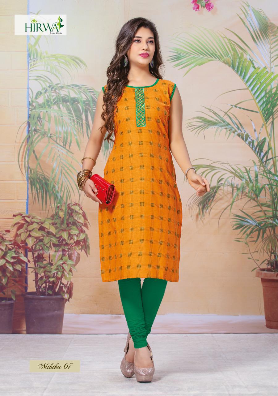 Hirwa Presents Mihika Collection Of Cotton Slub Printed Casual Wear Kurtis