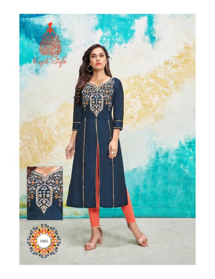 Kajal Style Presents Fashion Saga 1 Collection Of Muslin Classy Handwork Stylish Kurtis