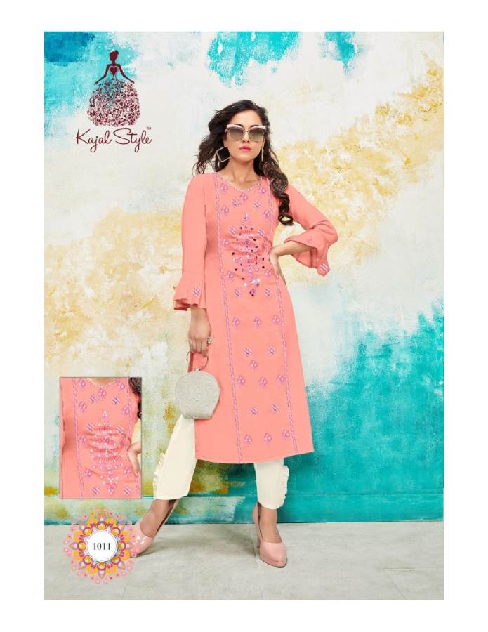 Kajal Style Presents Fashion Saga 1 Collection Of Muslin Classy Handwork Stylish Kurtis