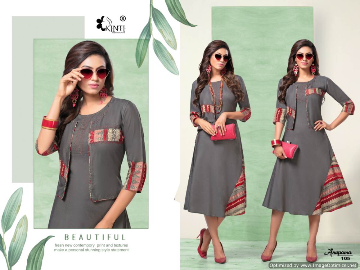 Kinti Presents Anupama Collection Of Heavy Rayon Printed Kurti With Koti
