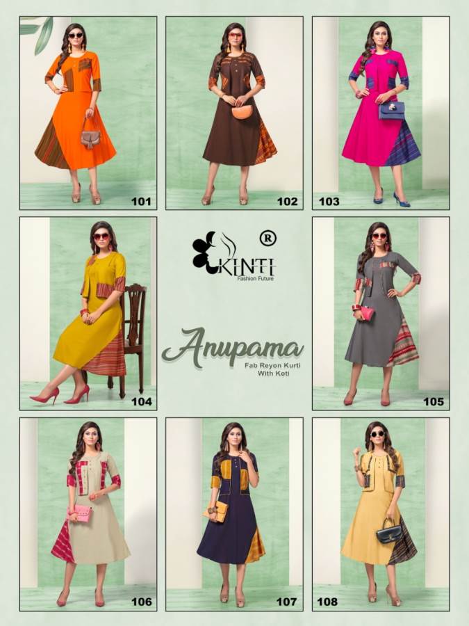 Kinti Presents Anupama Collection Of Heavy Rayon Printed Kurti With Koti