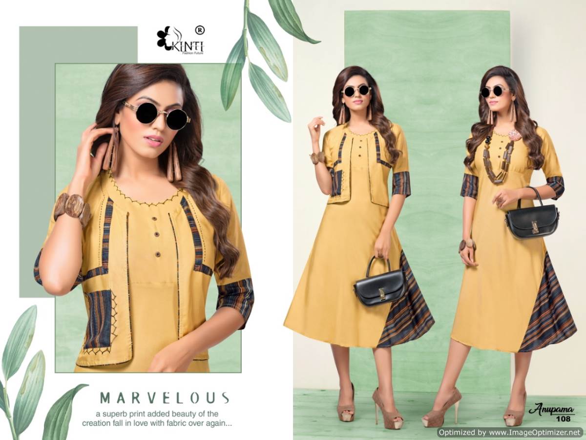 Kinti Presents Anupama Collection Of Heavy Rayon Printed Kurti With Koti