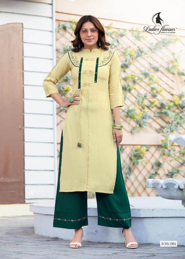 Ladies Flavour Presents Ginni Collection Of Modern Fancy Kurti With Bottom