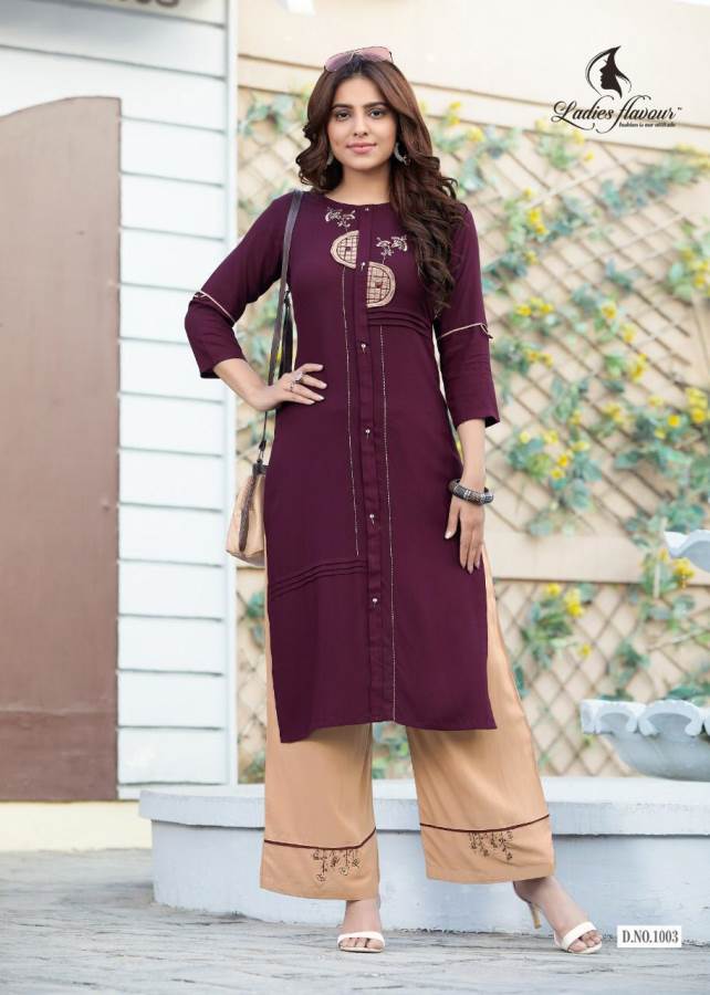 Ladies Flavour Presents Ginni Collection Of Modern Fancy Kurti With Bottom