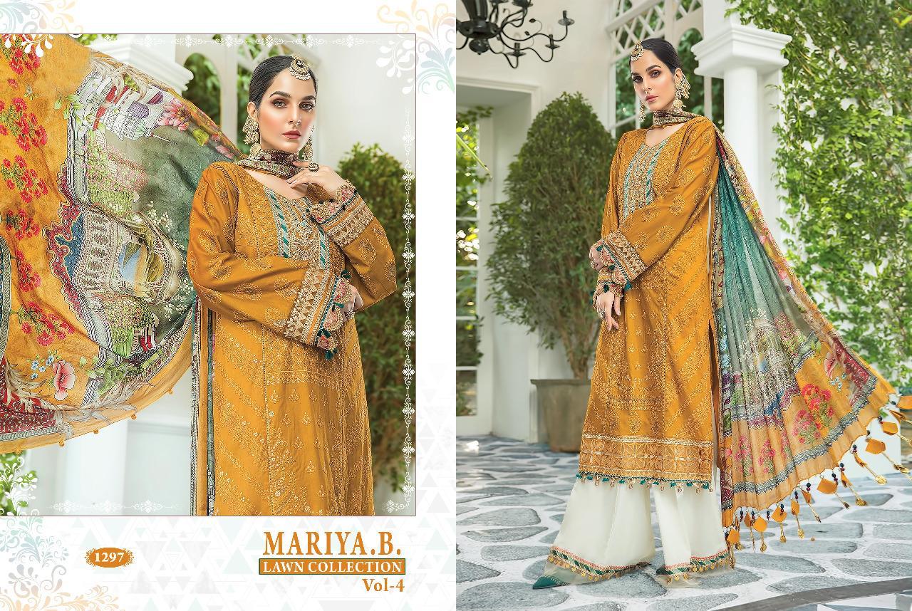 Shree Presents Mariya B Lawn Collection 4 Of Pure Cotton Print & Exclusive Embroidered Pakistani Suits