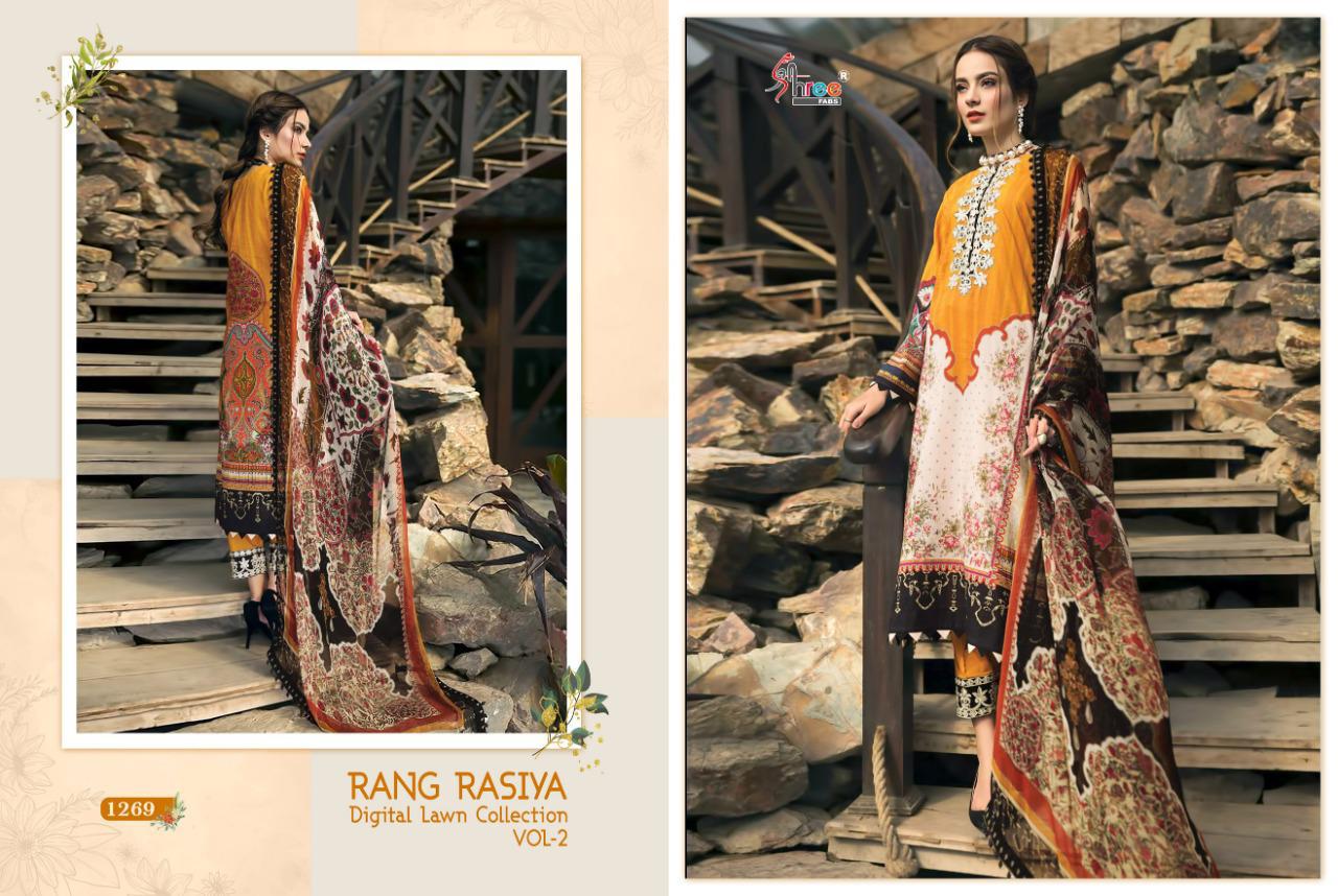 Shree Presents Rang Rasiya Digital Lawn Collection 2 Of Jam Cotton Print & Embroidered Pakistani Suits