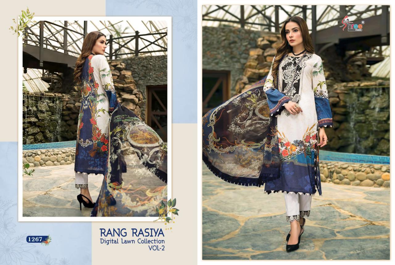 Shree Presents Rang Rasiya Digital Lawn Collection 2 Of Jam Cotton Print & Embroidered Pakistani Suits