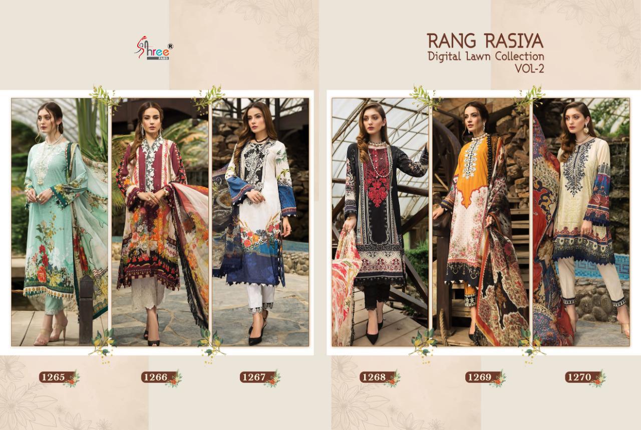 Shree Presents Rang Rasiya Digital Lawn Collection 2 Of Jam Cotton Print & Embroidered Pakistani Suits