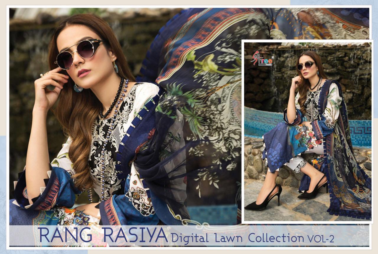 Shree Presents Rang Rasiya Digital Lawn Collection 2 Of Jam Cotton Print & Embroidered Pakistani Suits