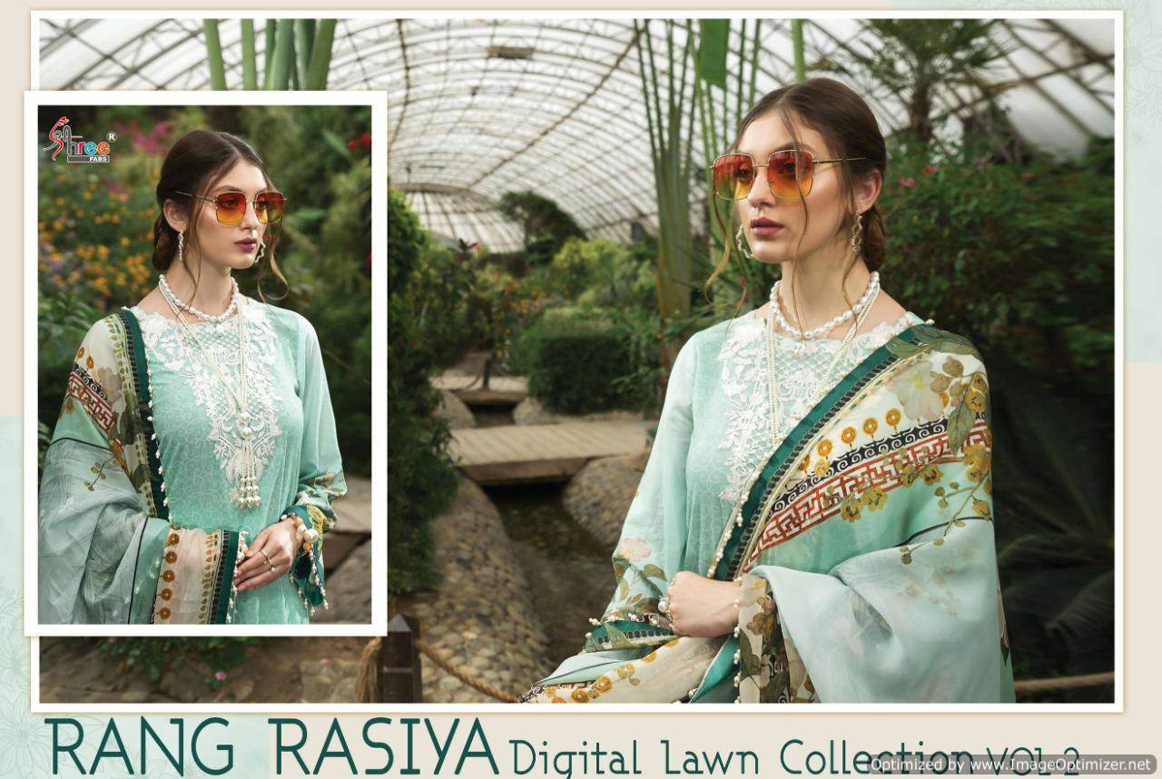 Shree Presents Rang Rasiya Digital Lawn Collection 2 Of Jam Cotton Print & Embroidered Pakistani Suits